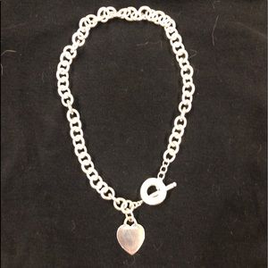 Tiffany & Co Sterling Silver Heart Toggle Necklace